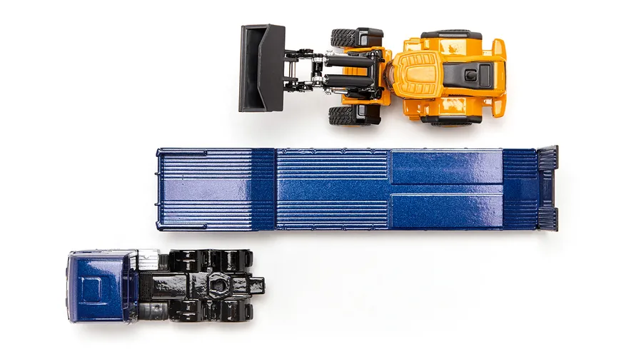 SIKU 1790 Super - MAN LKW mit Tieflader und JCB Radlader