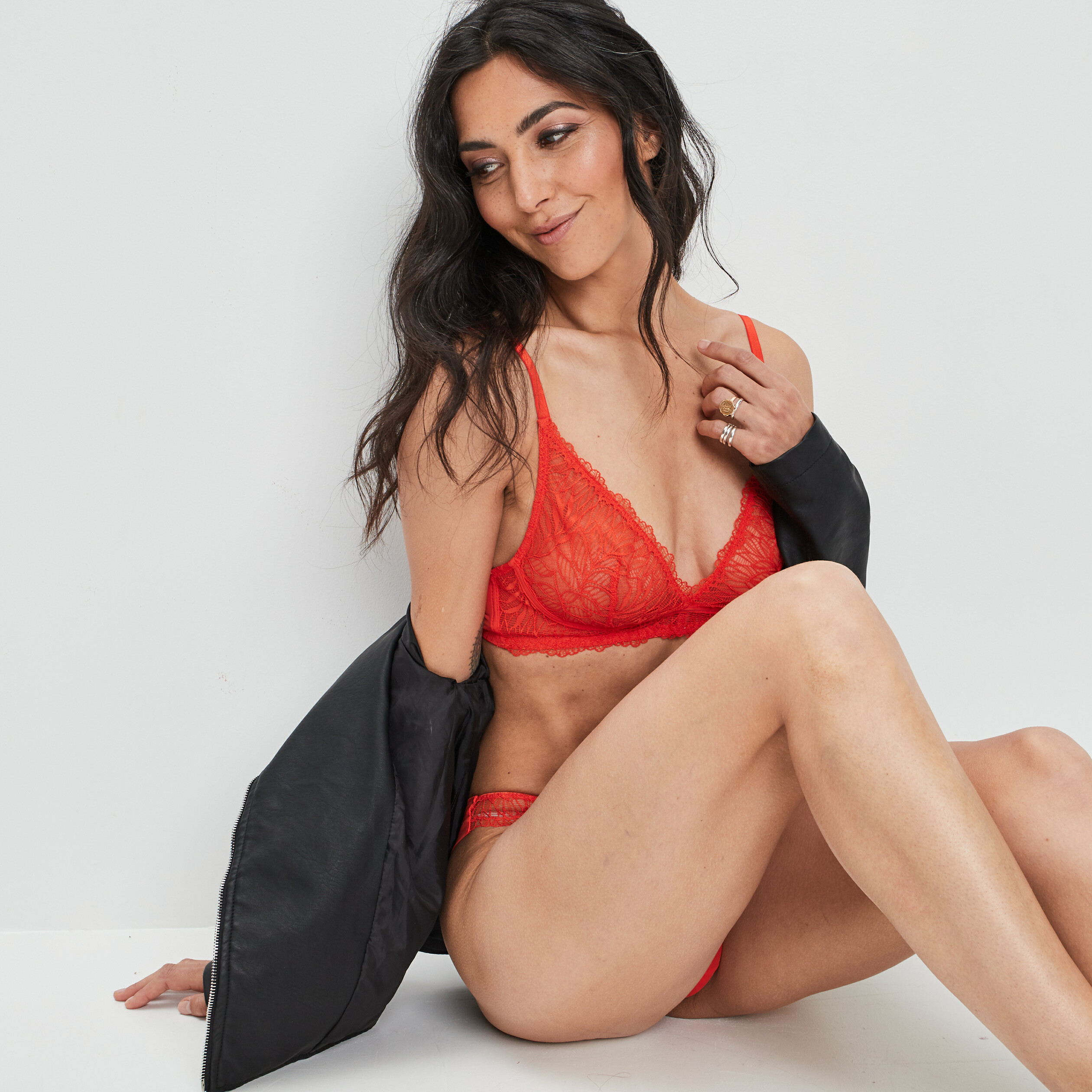 Soutien-gorge triangle rouge corail femme | La Halle