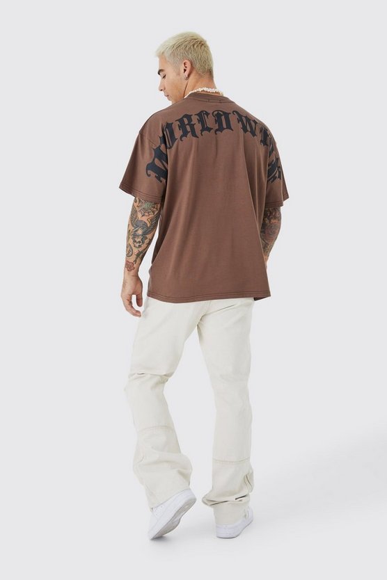 Oversize T-Shirt mit Text-Print