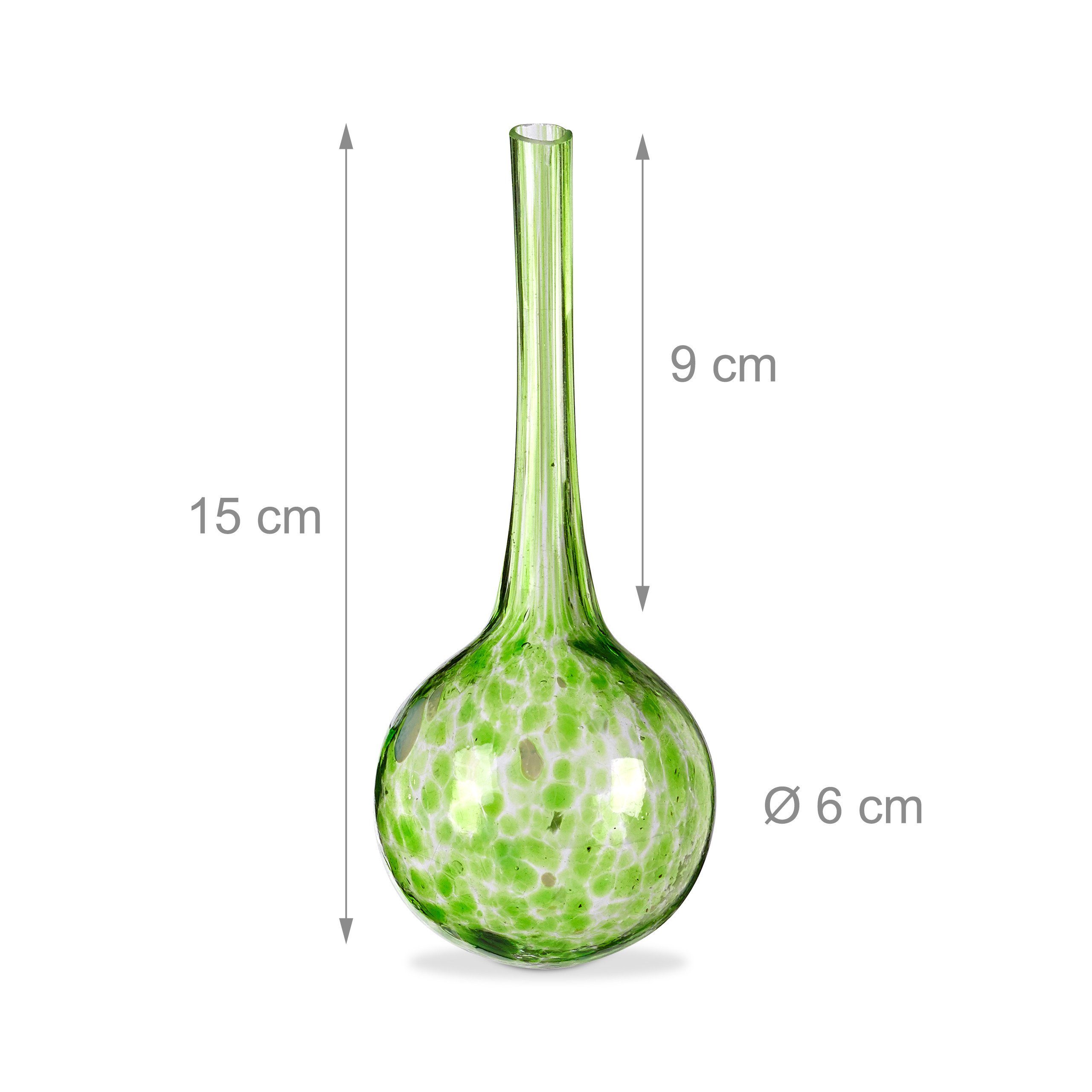 relaxdays Tropfer 4 x Bewässerungskugel Glas grün
