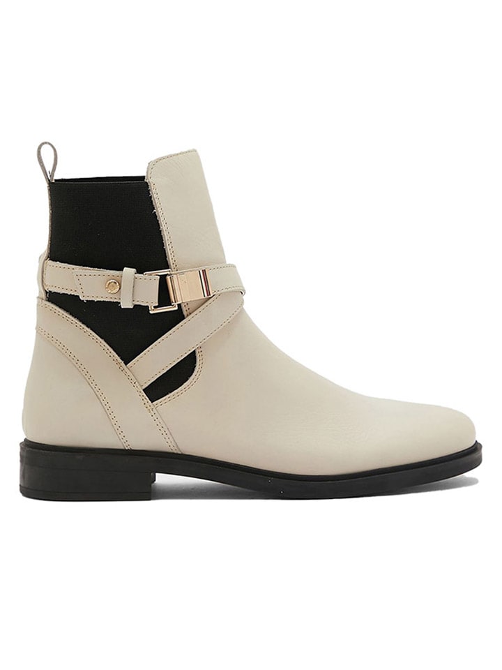 Tommy Hilfiger Shoes Leder-Chelsea-Boots in Creme günstig kaufen