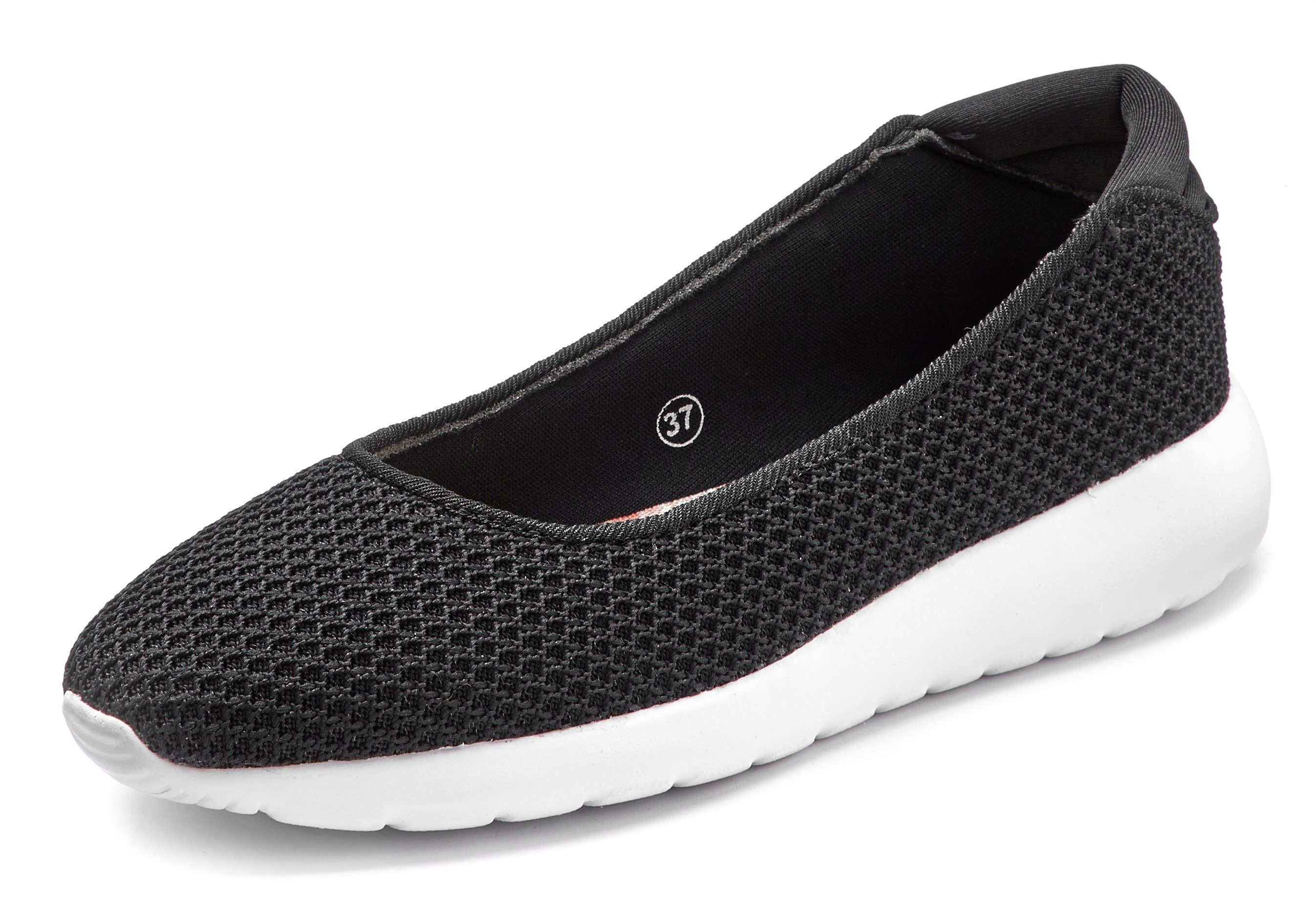 LASCANA Ballerina Freizeitschuh, Slipper, Halbschuh, Sneaker Slip-In, leichte Mesh-Optik