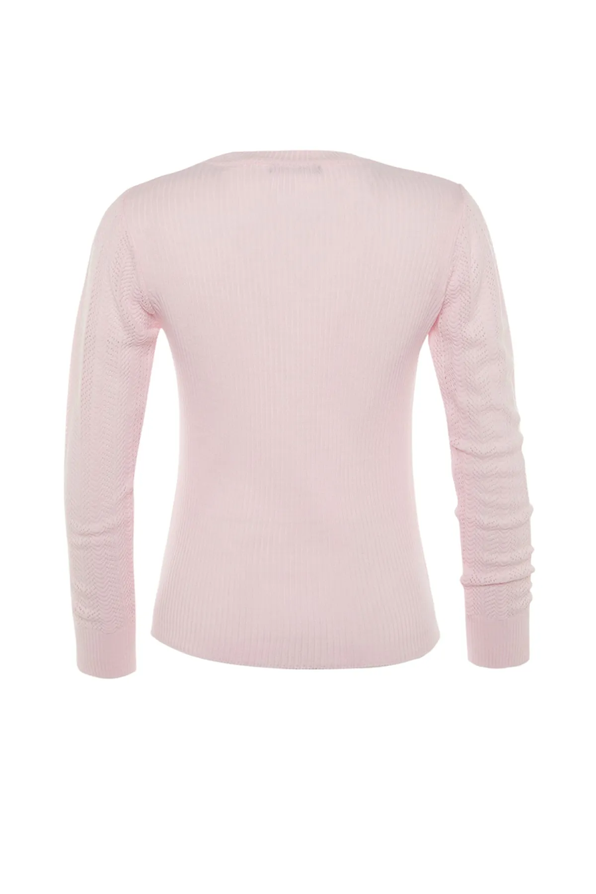 Trendyol Collection  Puderfarbener durchbrochener Strickpullover TWOAW23KZ00422