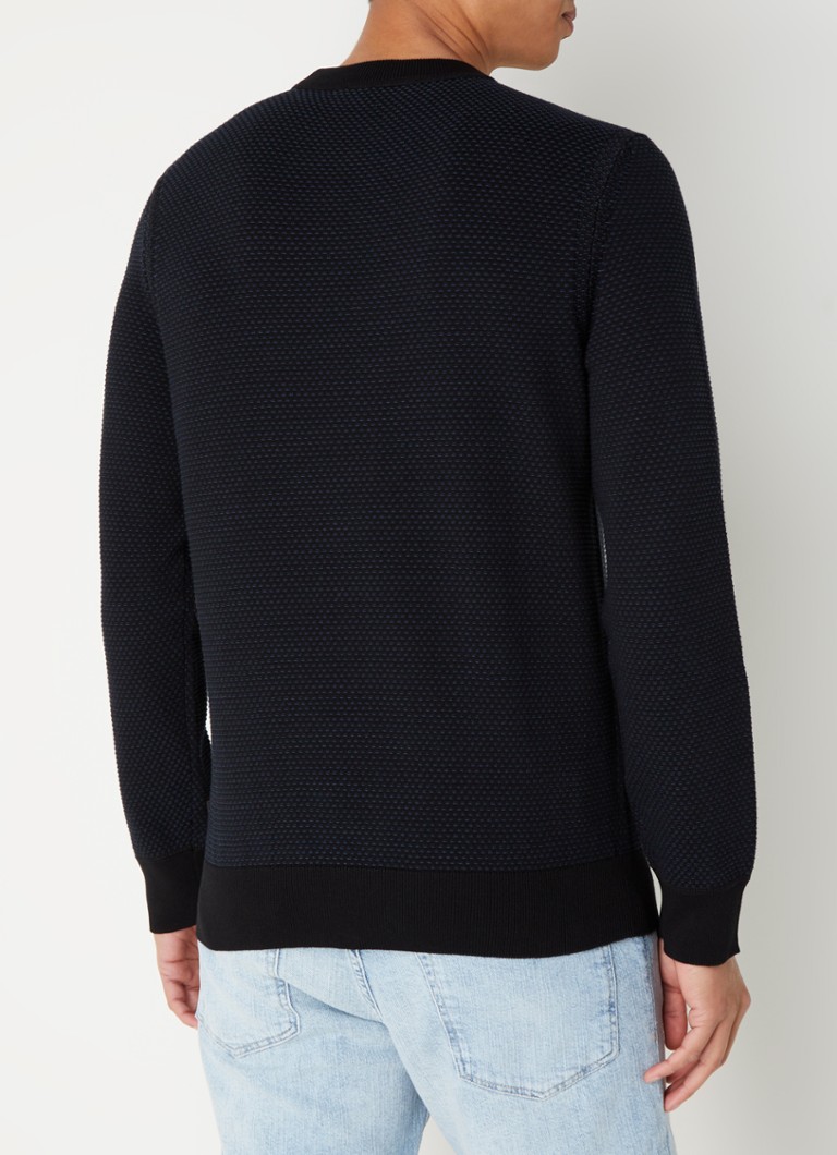 Pulover HUGO BOSS Kaposki din tricot gros și elastic