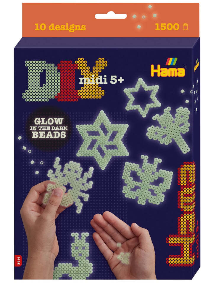 Hama Midi-Bügelperlen nachtleuchtend in gelb günstig kaufen onesize