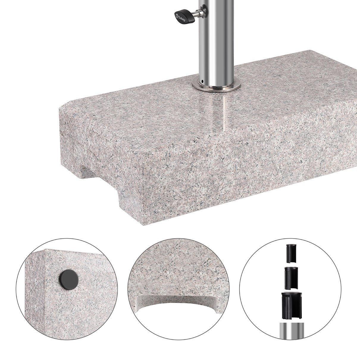 Sekey Betonschirmständer 25 KG Schirmhalter für halbrund Sonnenschirm