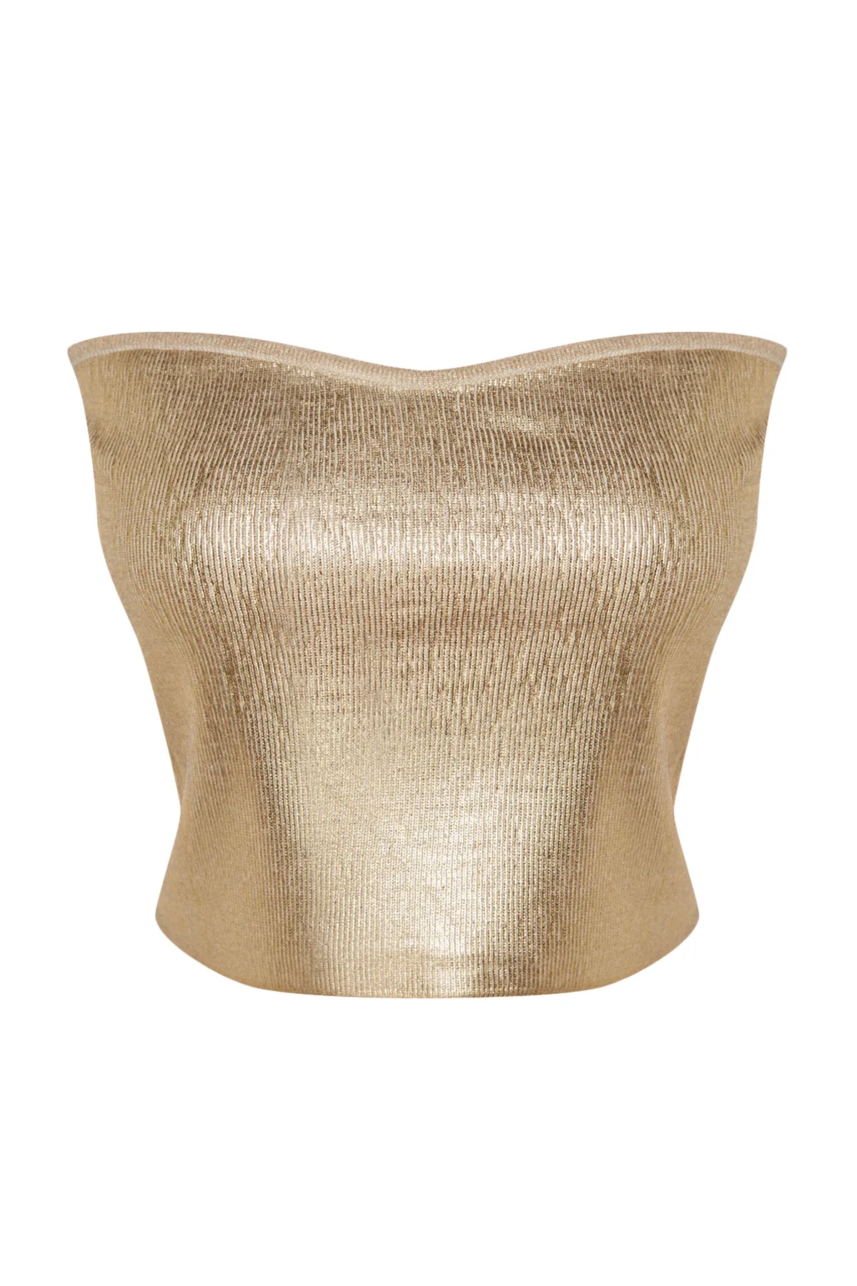Trendyol Collection  Trägerlose Bluse mit Blattgoldkragen TWOAW24BZ00340