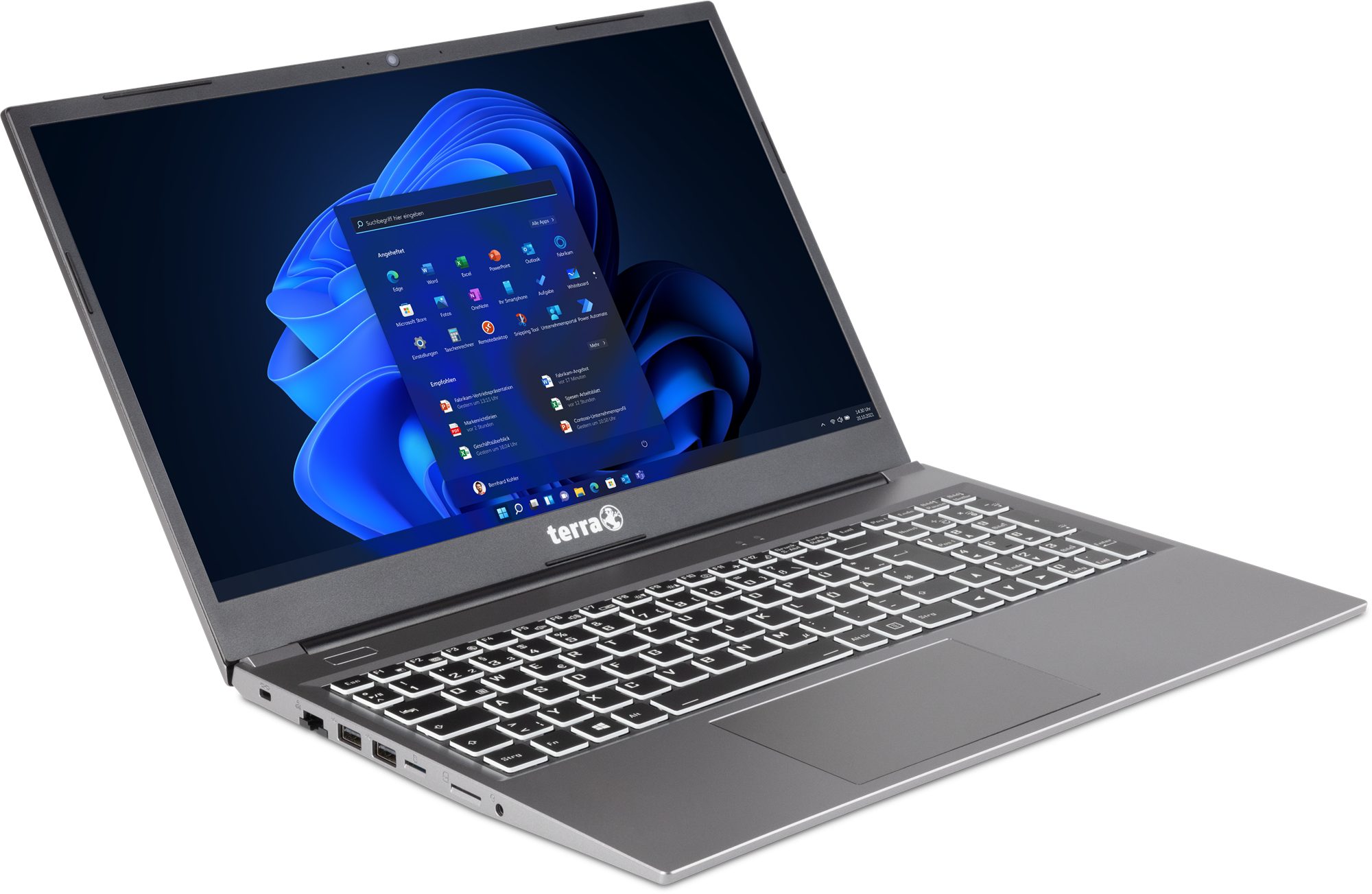 TERRA Mobile 1517 Notebook (39,60 cm/15.6 Zoll, Intel Core i5 1235U, 1000 GB SSD, Beleuchtete Tastatur & Aluminium Gehäuse)