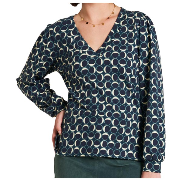 Tranquillo - Women's Jersey-Bluse mit V-Ausschnitt - Longsleeve