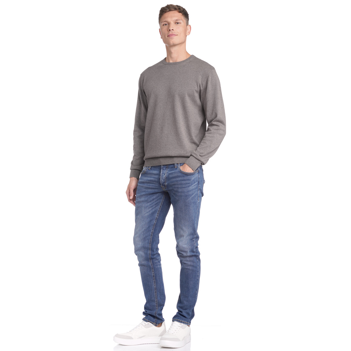 Herren Feinstrickpullover mit Rundhals
