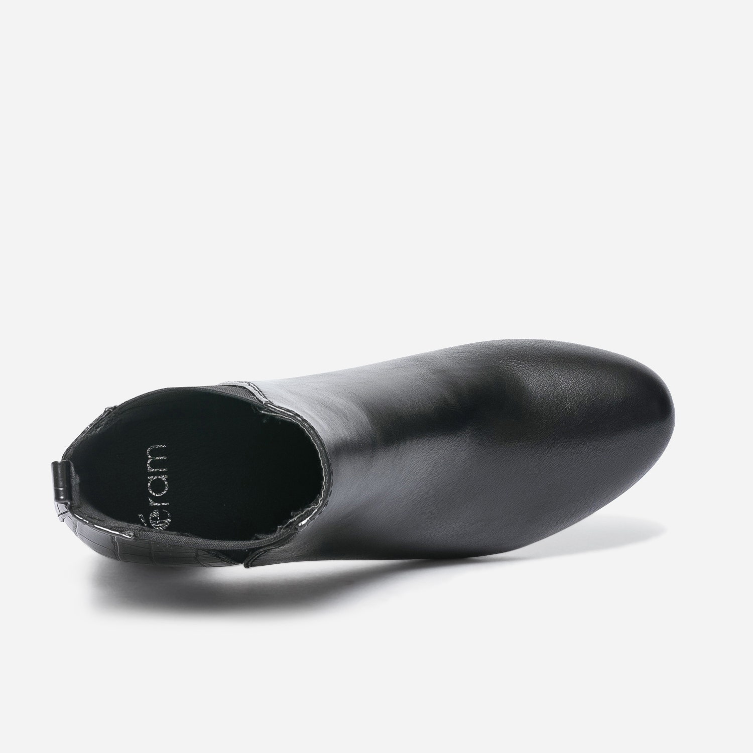 Chelsea boots noir avec embossage croco