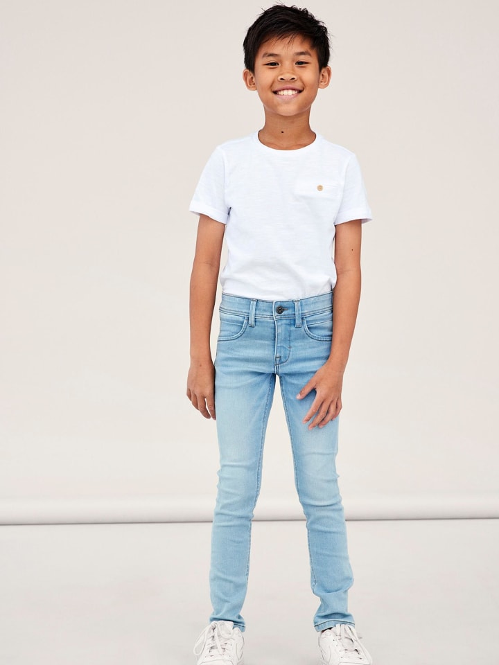 name it Jeans slim fit in light blue denim günstig kaufen