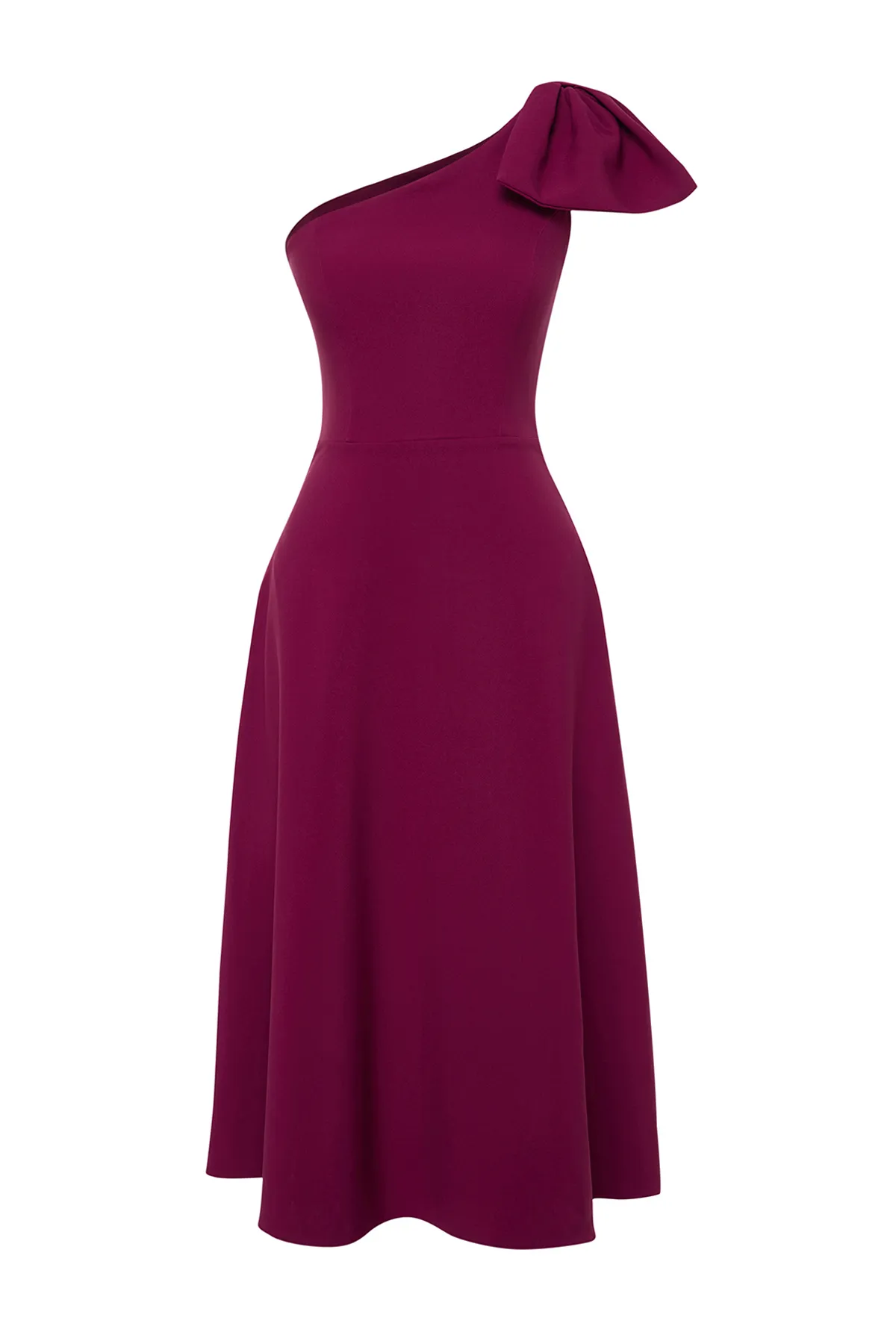 Trendyol Collection  Elegantes Abendkleid - Pflaumenfarbenes Schleifendetail