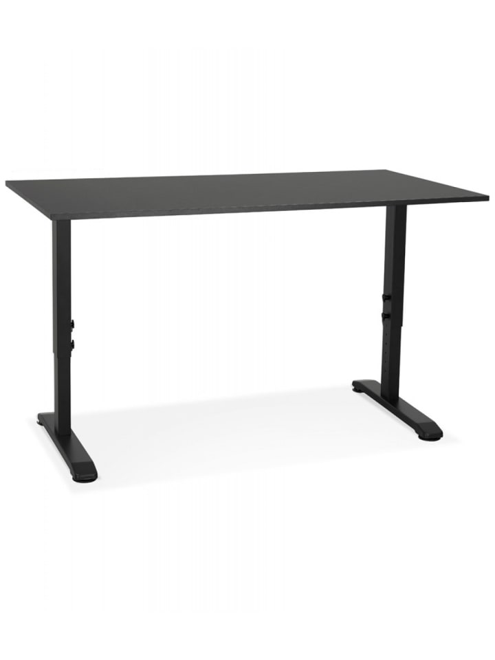 KADIMA DESIGN Höhenverstellbarer Schreibtisch aus Holz Metall | Modern Elegant in Schwarz günstig kaufen