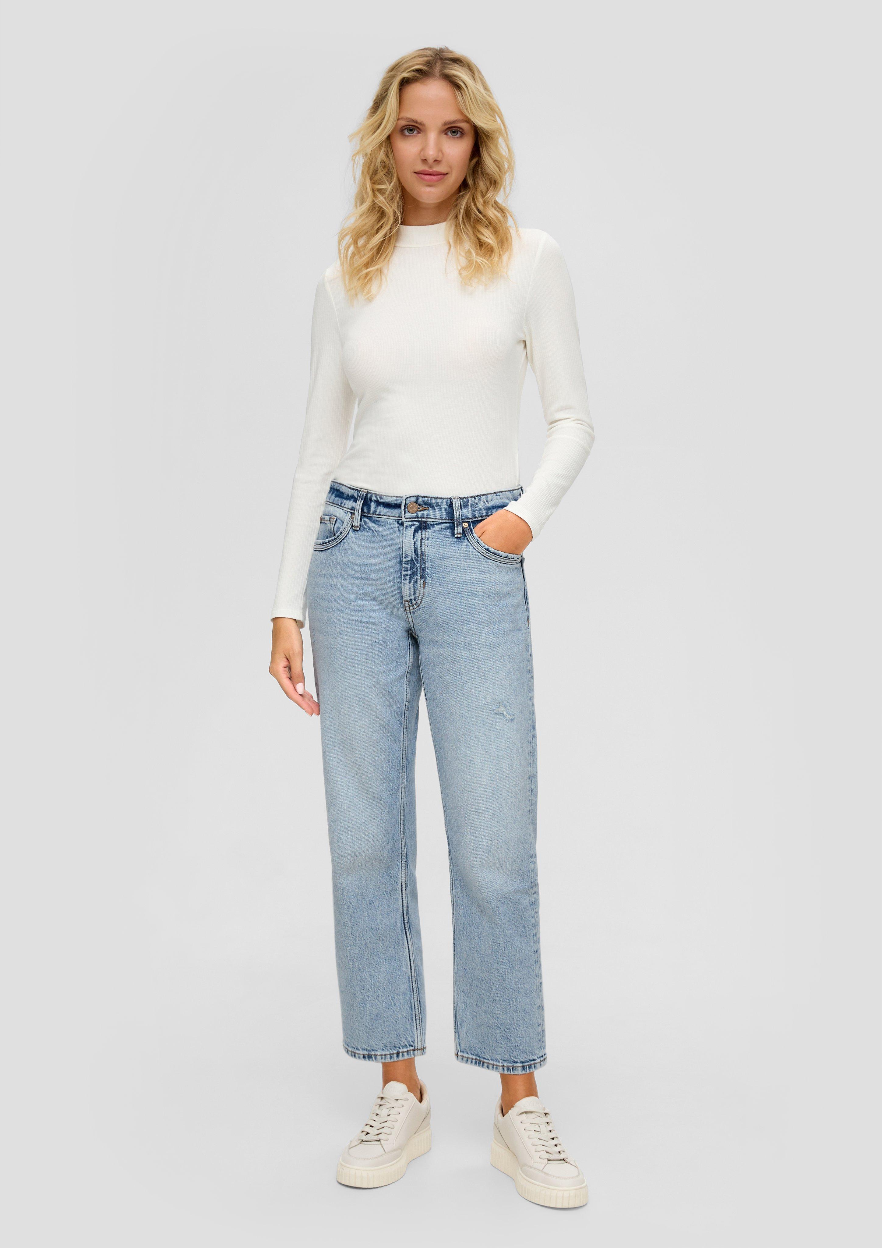 Cropped-Jeans Karolin / Regular Fit / Mid Rise / Straight Leg   2133438-53Z4