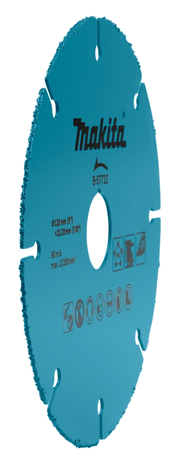 Makita Zubehör B-57722 Hartmetall-Trennscheibe 125 mm Aufnahmebohrung 22,2 mm für Gipskarton und Kunststoff