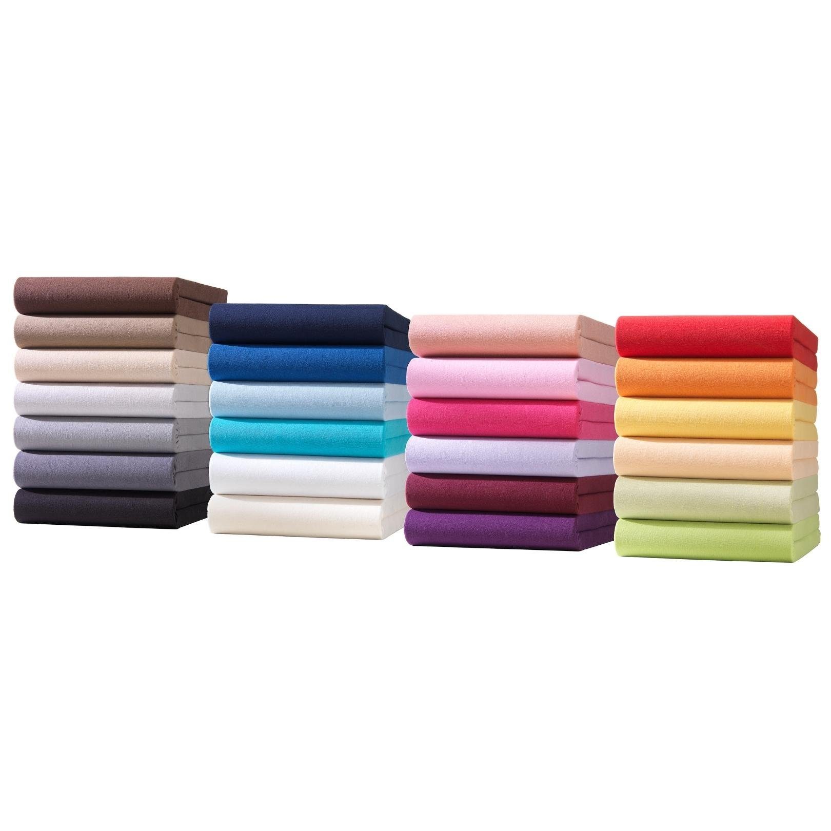 Spannbettlaken Spannbetttuch, Jersey-Bettlaken aus 100% Baumwolle, Viele Größen und Farben erhältlich, Für Matratzen, Boxspringbetten, Wasserbetten und Kindermatratzen, Hometex Premium Textiles, Jersey, Gummizug: Rundumgummizug, Premium-Jersey aus 10