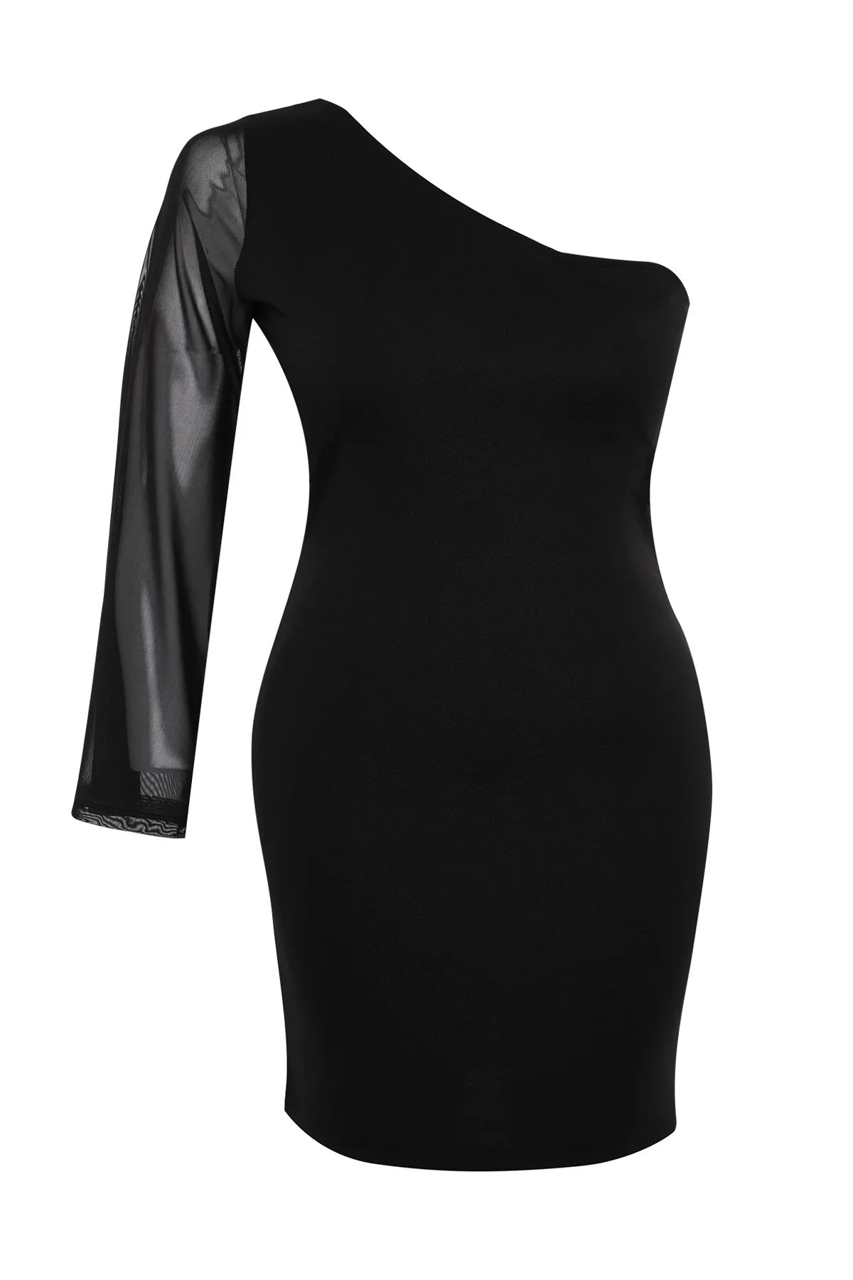 Trendyol Curve  Schwarzes einärmliges Mini-Strickkleid TBSSS24AH00036