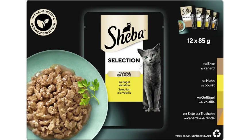 SHEBA® Selection in Sauce Geflügel Variation Portionsbeutel 1020 g