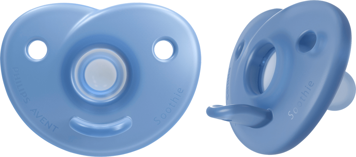 Schnuller Soothie Silikon, blau, 0-6 Monate, 2 St
