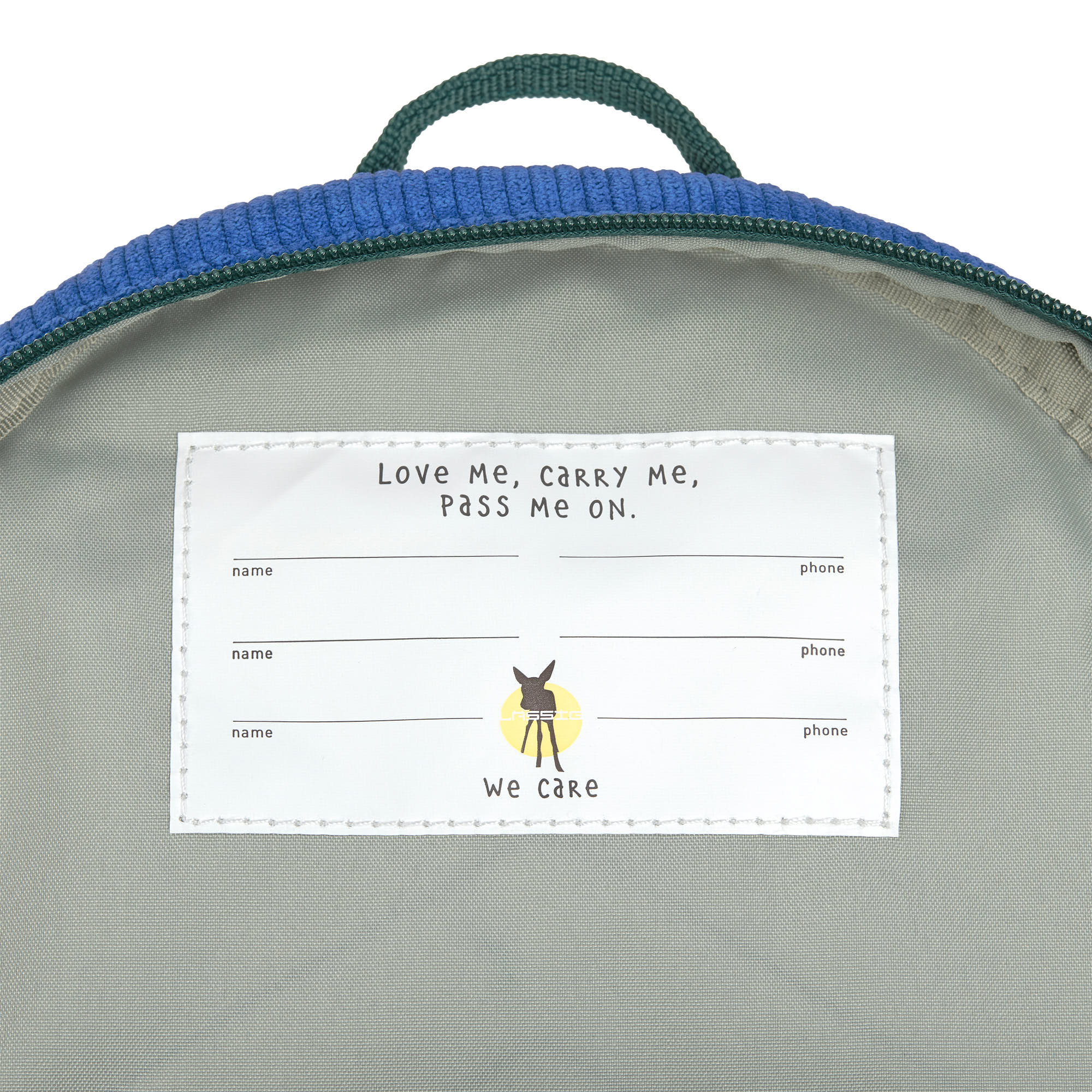 Kindergartenrucksack Tiny Cord - Little Gang, Smile, Blau