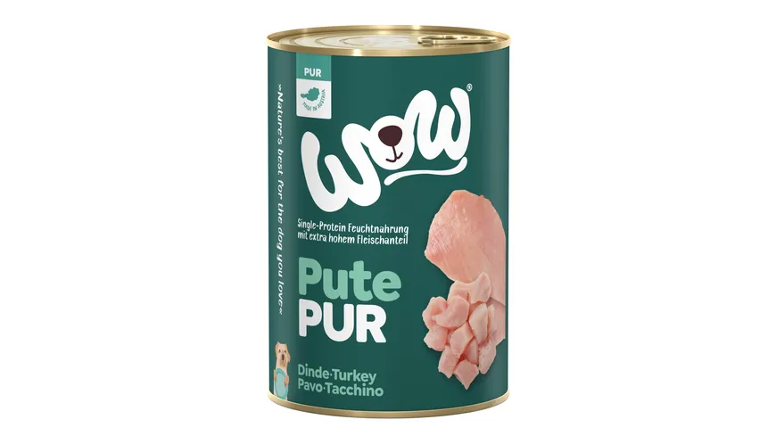 WOW Hundenassfutter Pur Pute 400 g