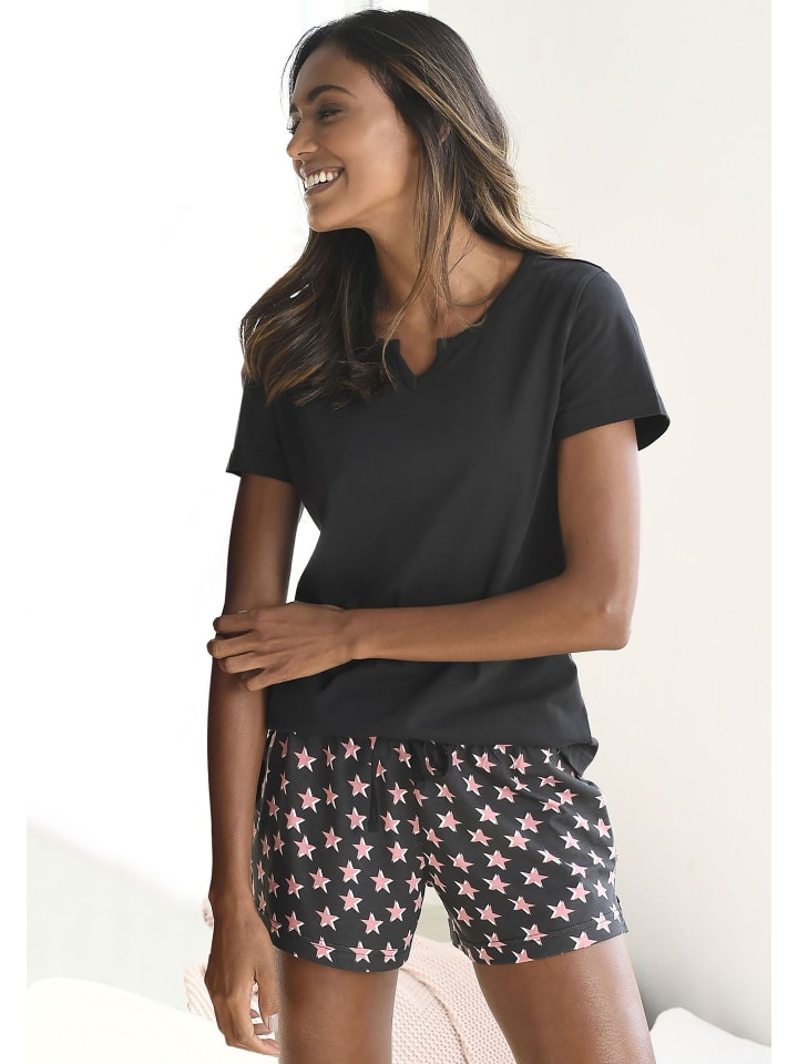 VIVANCE DREAMS Shorty in schwarz-gemustert günstig kaufen