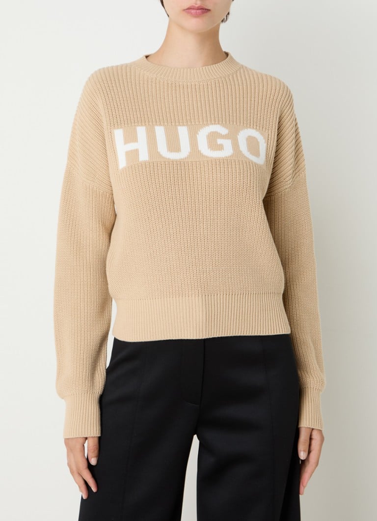 Pulover HUGO BOSS Sliginy Chunky Knit cu logo