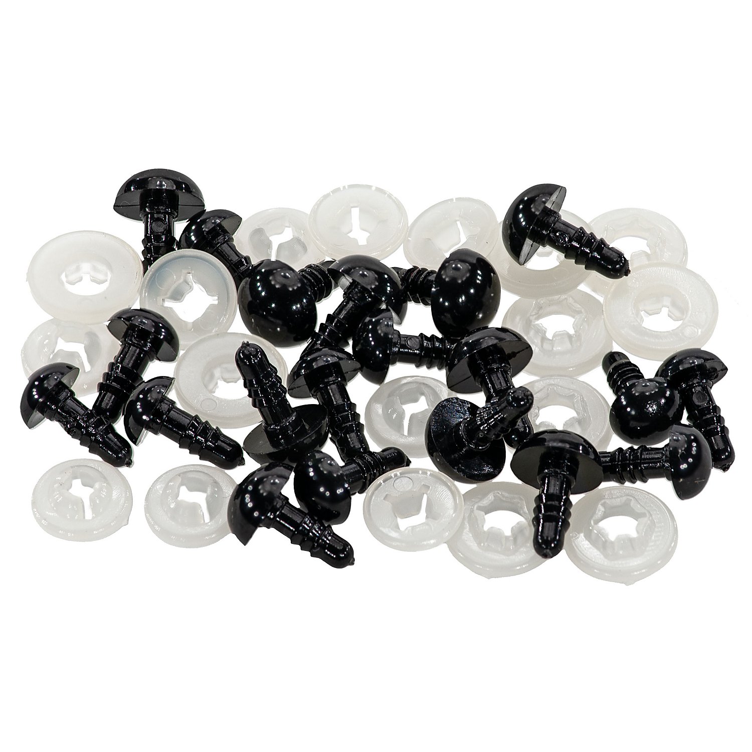 Tieraugen, schwarz, 6 + 8 mm, 20 Stück
