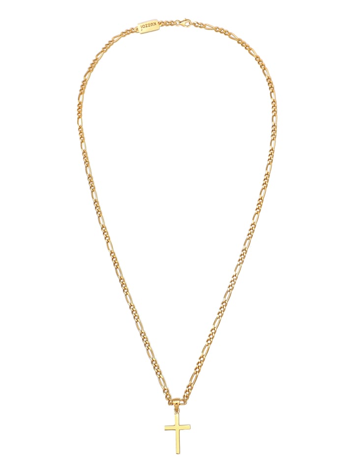 KUZZOI Halskette 925 Sterling Silber Kreuz in Gold günstig kaufen 60 cm