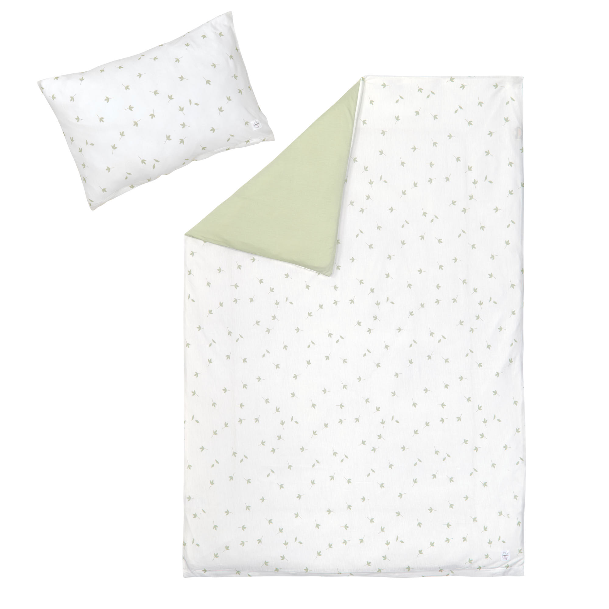 Kinder Bettwäsche Set - Blätter, Milky Oliv