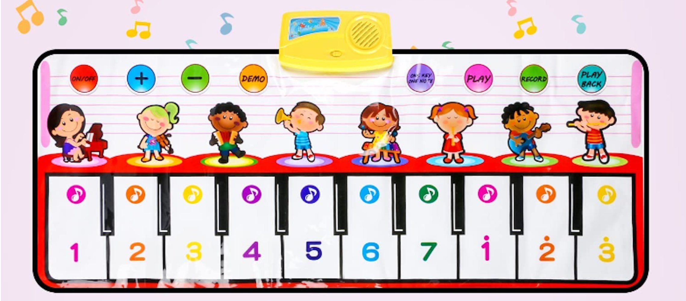 vokarala Musikinstrumentenpedal Spielmatte Kinder Klaviermatte Tanzmatte Musikmatte mit 8 Instrument