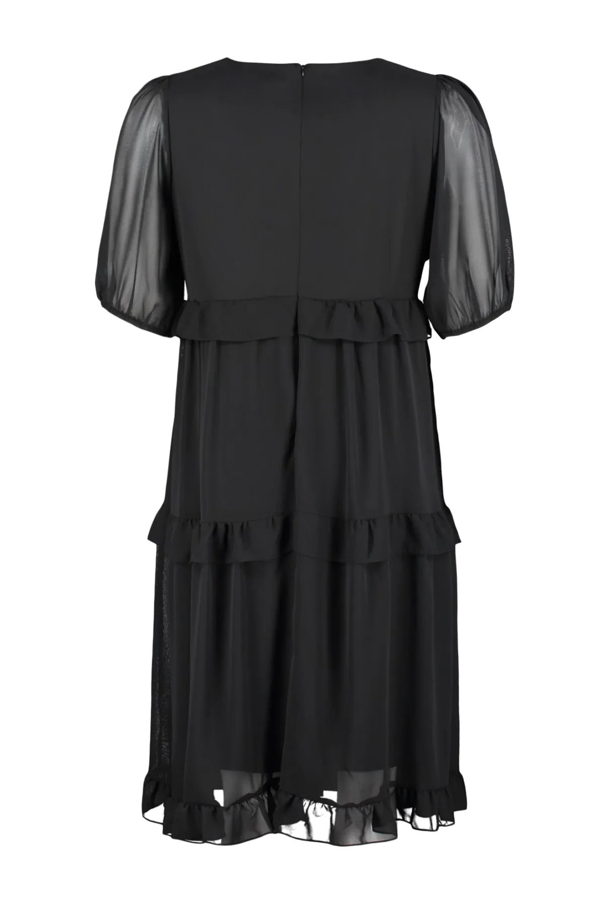 Trendyol Curve  Schwarzes, detailliertes Webkleid aus Tüll TBSSS23AH00056