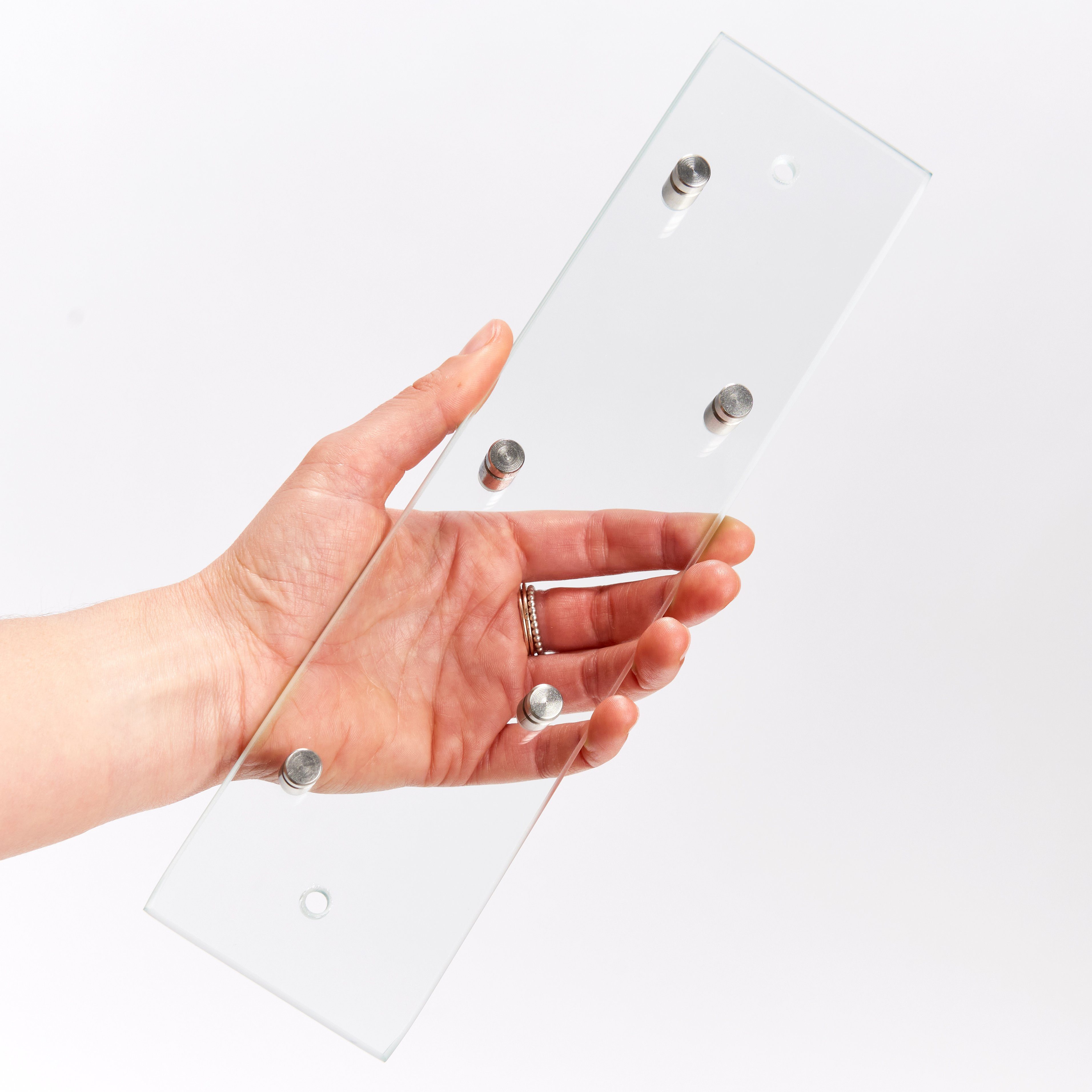 Zeller Present Schlüsselleiste Schlüsselboard, Glas/Edelstahl, transparent, 30 x 3 x 7,5 cm