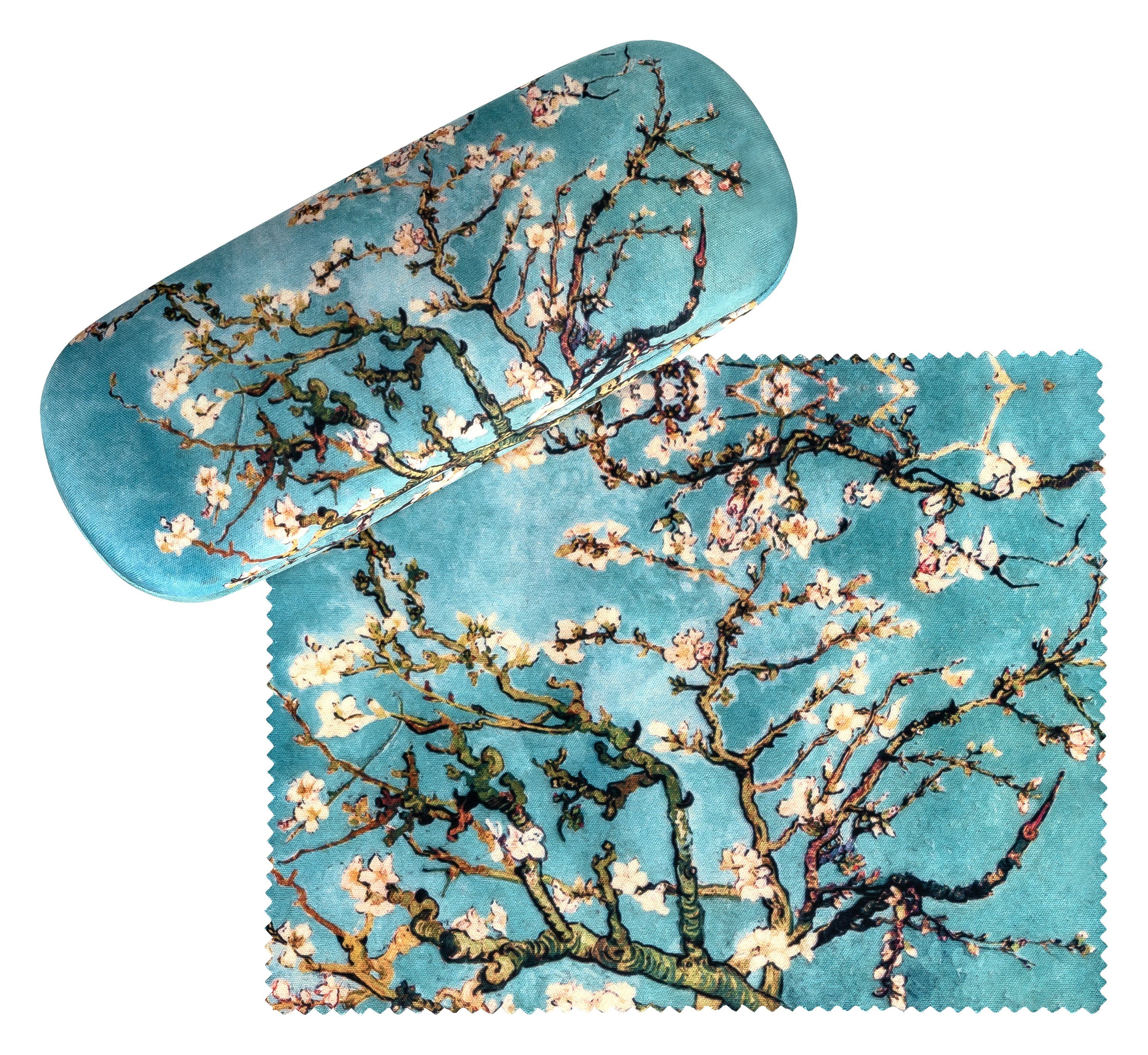 von Lilienfeld Brillenetui Brillenetui Vincent van Gogh Mandelblüte Kunst Motiv Brillenbox, stabiles mit Mikrofaser bezogenes Hardcase