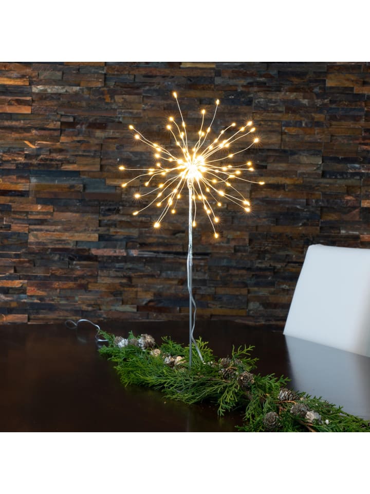 STAR Trading LED Deko-Stehleuchte 'Firework', 120 LEDs, silber, warmweiß, 50cm günstig kaufen onesize