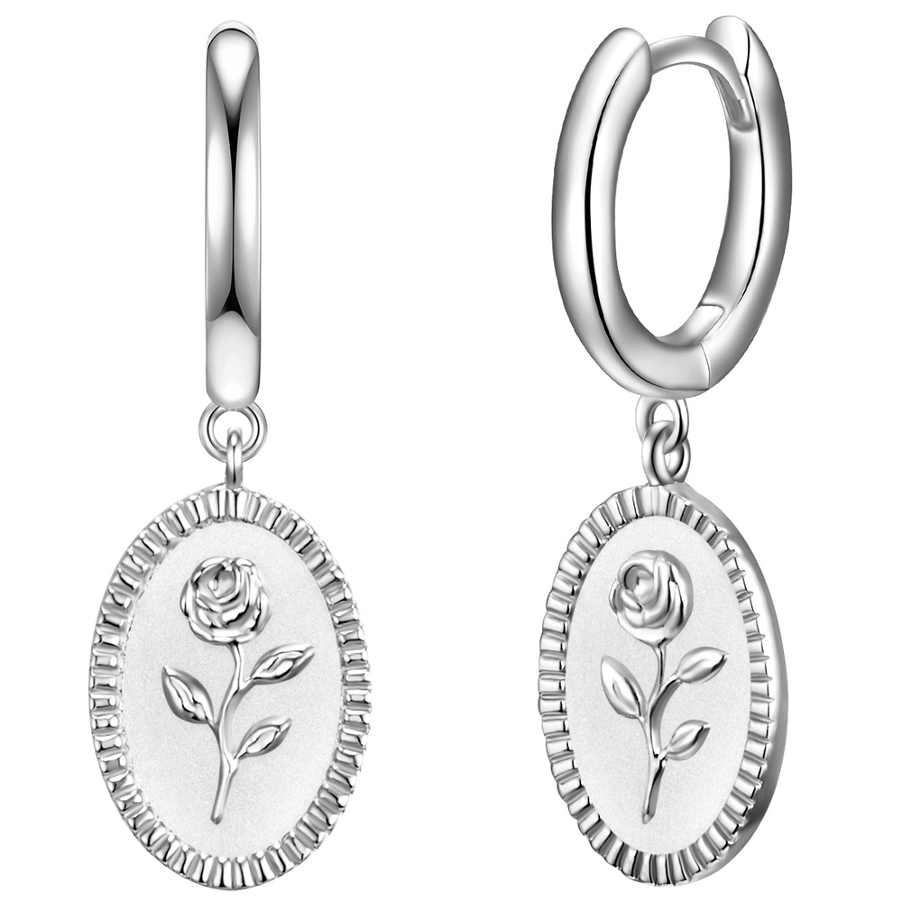 Glanzstücke München Créoles en argent Fleur Argent sterling en Argent Boucles d'oreilles