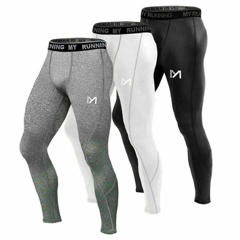 MEETYOO Funktionstights Herren Laufhose Leggins (Funktionshose Sporthosen, Sport Fitness Tights) Gym Running Fitness Kompressions Hose