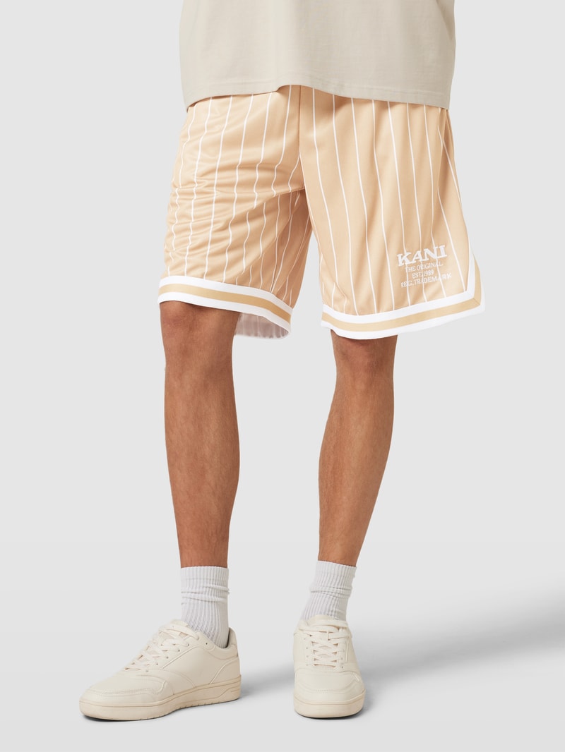 Shorts mit Streifenmuster in sand