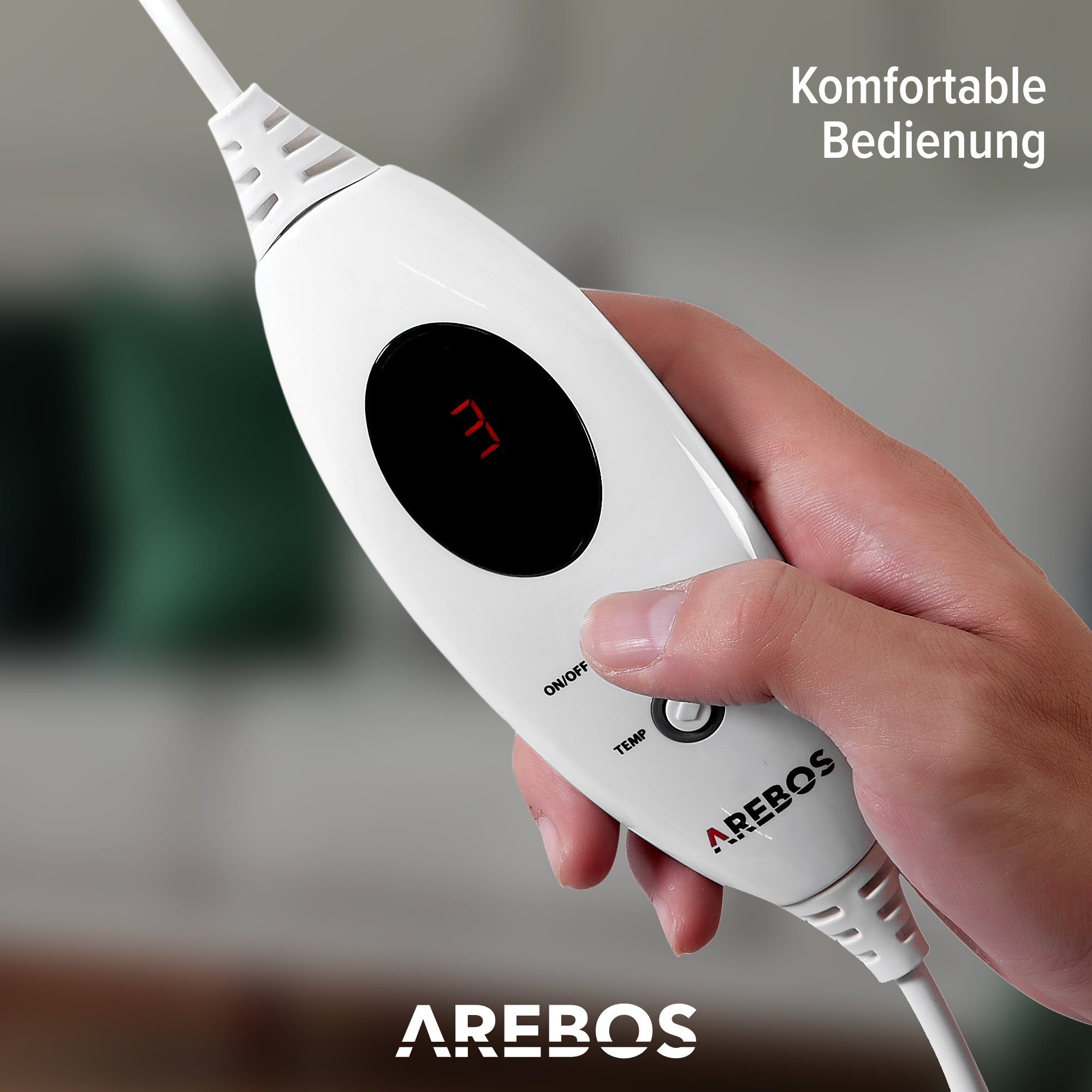 Arebos Wärmekissen Heizmatte Wärmematte Wärmekissen elektrisch 56x52 cm mit 6 Heizstufen