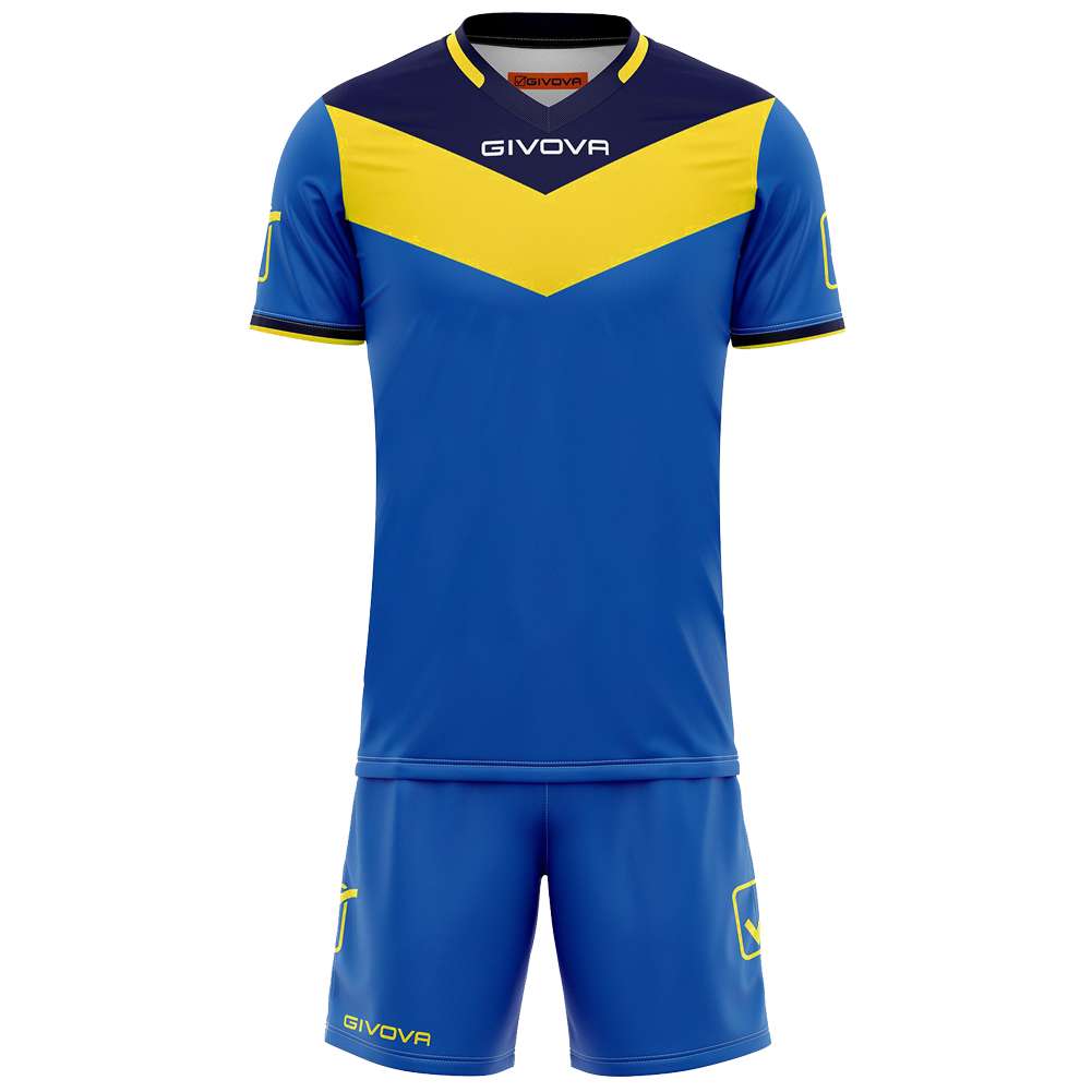 Givova Kit Campo Set Trikot + Shorts mittelblau/gelb
