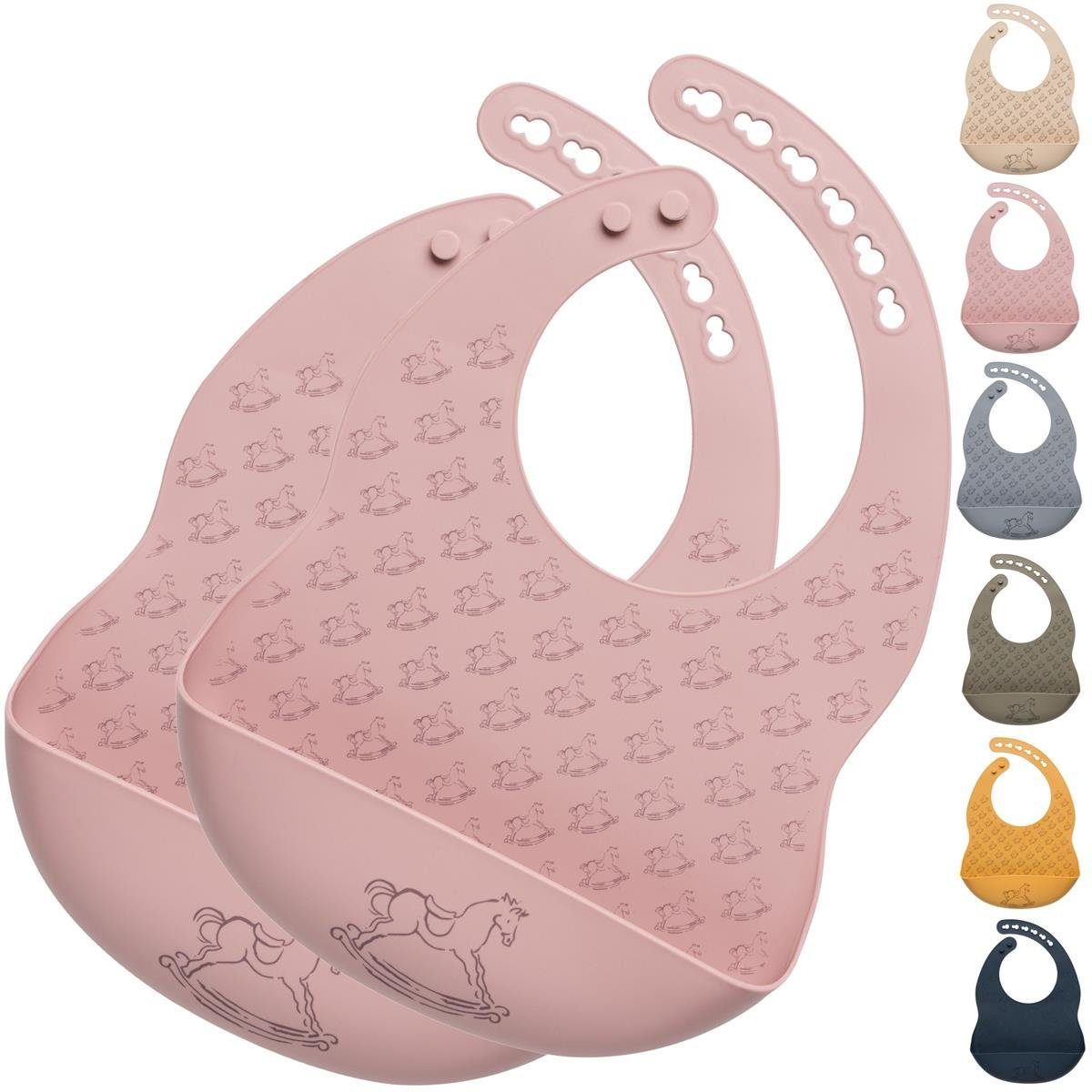 SEI Design Lätzchen 2 Stück Auffanglätzchen Baby Silikonlätzchen, (2-St), BPA/PVC/BPP-frei