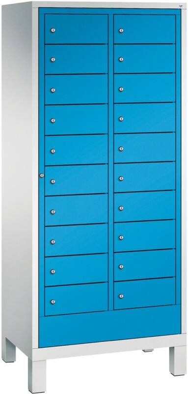 C P S 3000 Evolo Metall Schließfach 21 Türen Zylinderschloss 810 x 500 x 1.850 mm Lichtgrau 48060-210 S10012