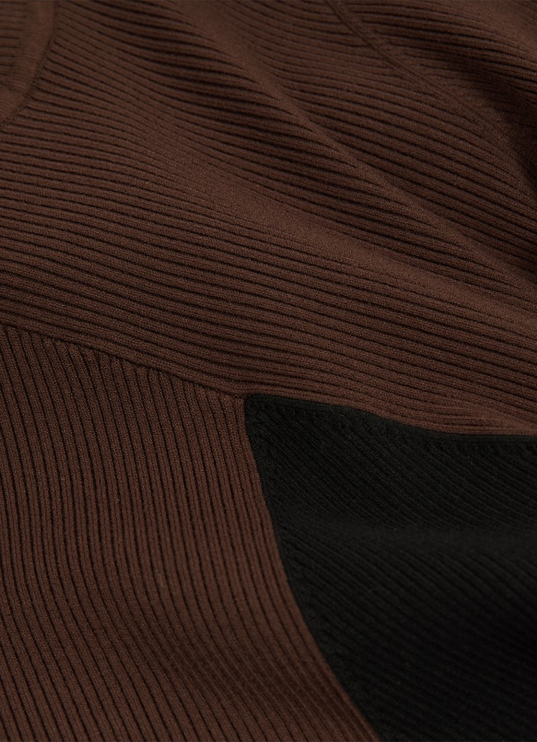 Reiss Hope rebrasta pletena midi haljina s rolkom