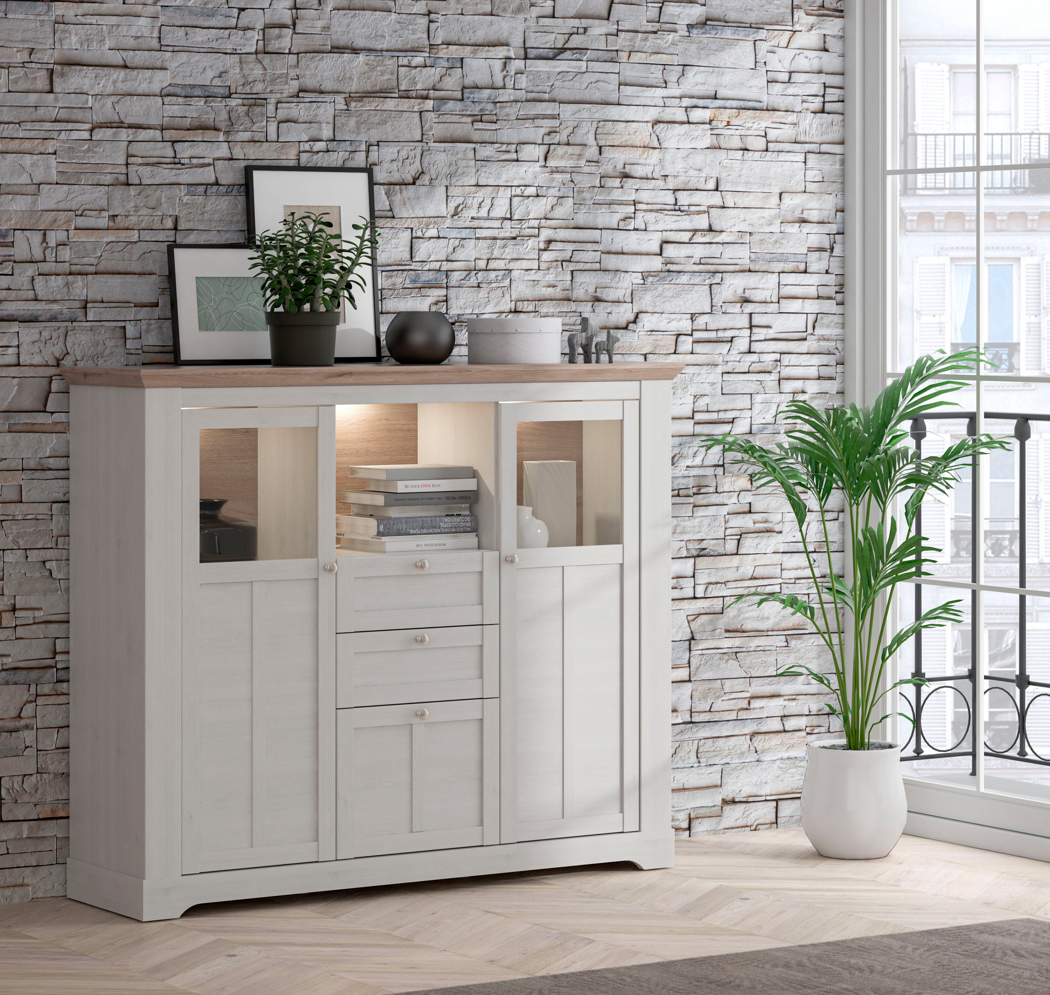 FORTE Highboard Iloppa, Höhe ca. 136 cm