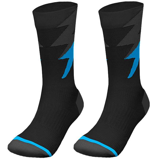 Zeus Thunder lange Spezial Trainingssocken schwarz royal