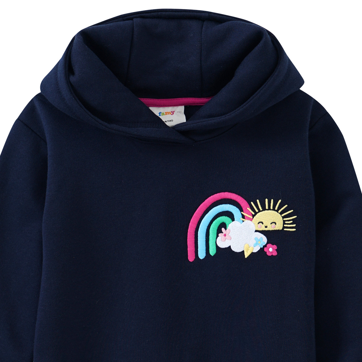 Mädchen Sweatkleid mit Regenbogen-Stickerei