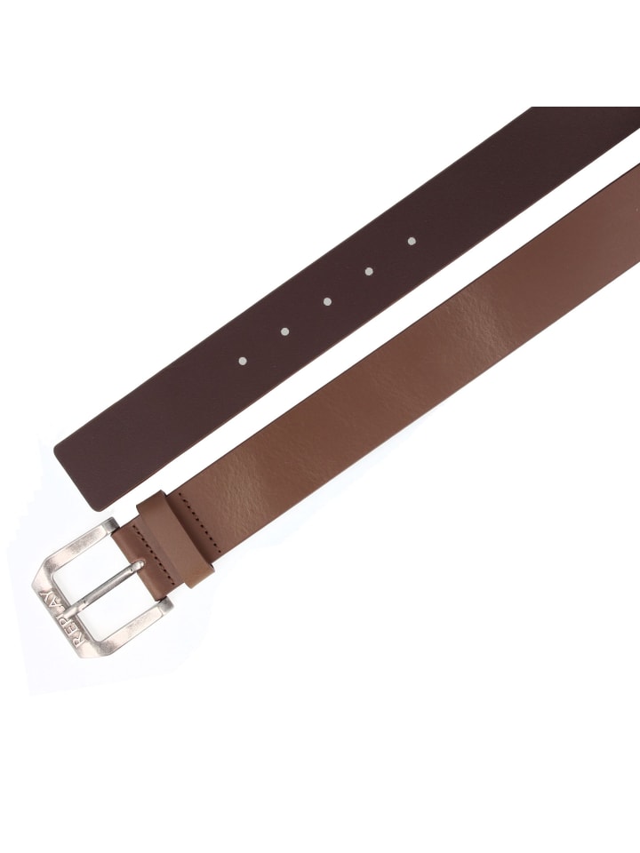 Replay Gürtel Leder in dk brown wood günstig kaufen