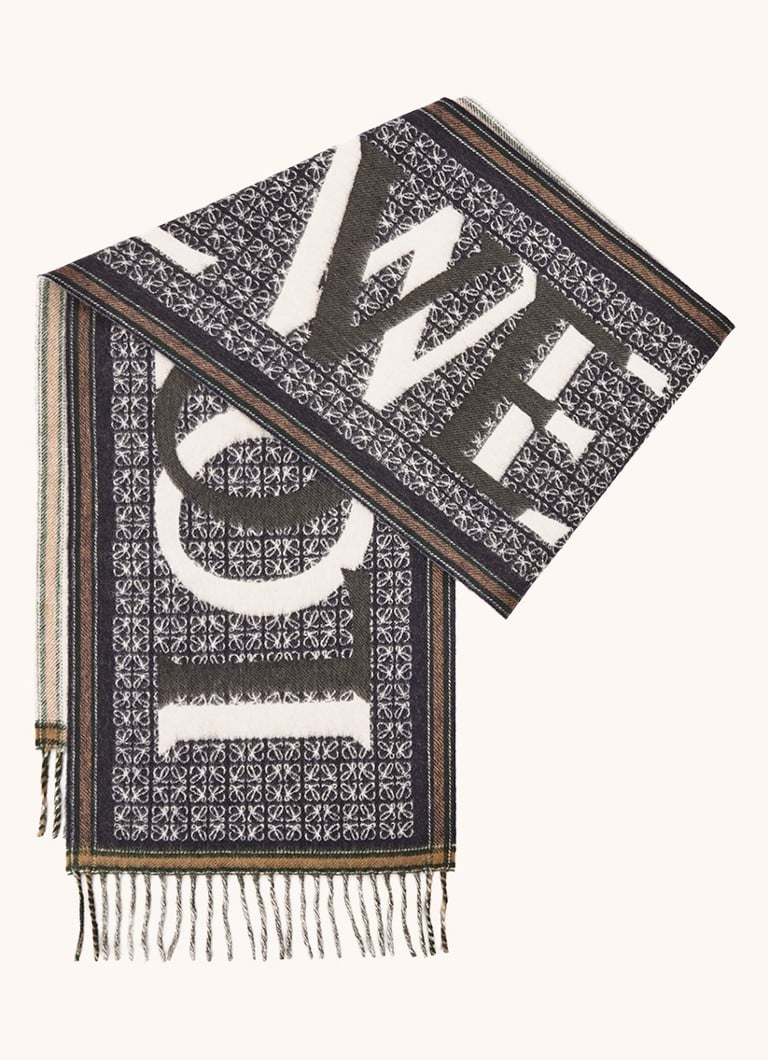 LOEWE  Love sjaal in kasjmierblend met logo 180 x 30 cm