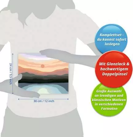 CreArt Minimalistische Landschaft - Malen nach Zahlen für Erwachsene